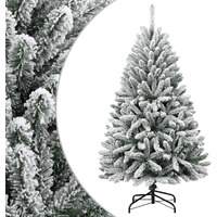 vidaXL Artificial Hinged Christmas Tree with Flocked Snow 59.1"