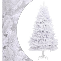 vidaXL Artificial Hinged Christmas Tree with Stand White 82.7"