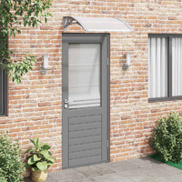 vidaXL Door Canopy Gray and Transparent 31.5"x31.5" Polycarbonate