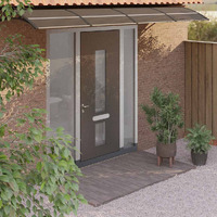 vidaXL Door Canopy Black 137.8"x31.5" Polycarbonate