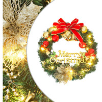 vidaXL Christmas Wreath with 20 LEDs Green 17.7"