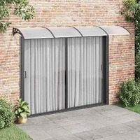 vidaXL Door Canopy Black 137.8"x39.4" Polycarbonate