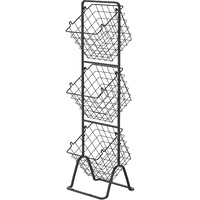 Oceanstar 3-Tier Metal Wire Storage Basket Stand with Removable Baskets Black(D0102HXN18T)