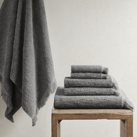 Nova cotton Dobby Slub 6 Piece Towel Set(D0102HR7KXJ)
