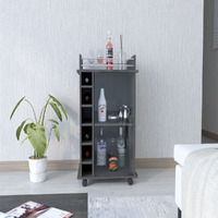 Bar cart Baltimore, Six Wine cubbies, carbon Espresso Finish(D0102HgE1QY)