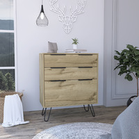 Kirsage 3-Drawer Dresser Light Oak(D0102H76XU6)