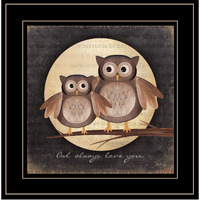 Owl Always Love & Need You 2 Black Framed Print Wall Art