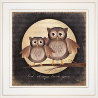 Owl Always Love & Need You 1 White Framed Print Wall Art