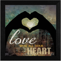 Love With All Your Heart 2 Black Framed Print Wall Art