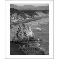 Strength 7 White Framed Print Wall Art