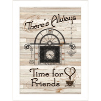 Time For Friends 4 White Framed Print Kitchen Wall Art