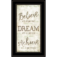 Believe 3 Black Framed Print Wall Art
