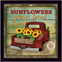 Sunflowers From The Farm 1 Black Framed Print Wall Art
