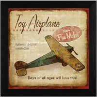 Toy Airplane Black Framed Print Wall Art