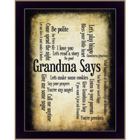 grandma Says 2 Black Framed Print Wall Art