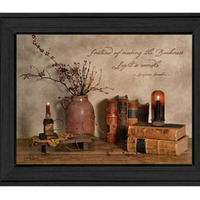 Set Of Two candles Black Framed Print Wall Art