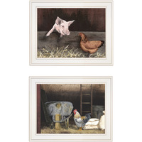Set Of Two Bacon And Eggs 1 White Framed Print Wall Art