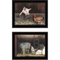 Set Of Two Bacon And Eggs 2 Black Framed Print Wall Art