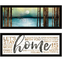 Set Of Two Love Or Home 1 Black Framed Print Wall Art