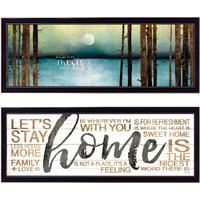 Set Of Two Love Or Home 2 Black Framed Print Wall Art