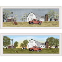 Set Of Two Billy Jacobs Summer Or Spring Seasonal White Frame White Framed Print Wall Art