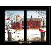 Winter Friends 6 Black Framed Print Wall Art