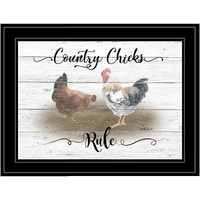 country chicks Rule 3 Black Framed Print Wall Art