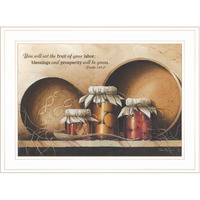Blessings And Prosperity 2 White Framed Print Wall Art