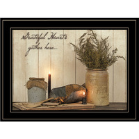 grateful Hearts 2 Black Framed Print Kitchen Wall Art