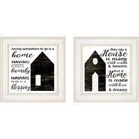 Set Of Two House Or Blessing White Framed Print Wall Art
