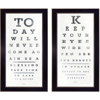 Set Of Two Eye charts 2 Black Framed Print Wall Art
