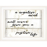 Positive Life 2 White Framed Print Wall Art