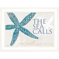 The Sea calls 2 White Framed Print Wall Art