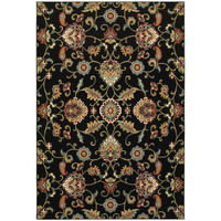 2 X 4 green and Black Floral Power Loom Area Rug