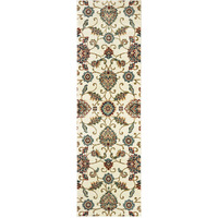 2 X 8 Ivory Floral Power Loom Stain Resistant Runner Rug
