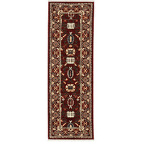 2 X 6 Red Black Ivory And Brown Oriental Power Loom Stain Resistant Runner Rug With Fringe