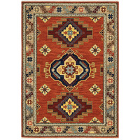 2 x 3 Red and gold Oriental Power Loom Area Rug