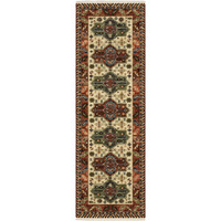 6 Red Blue and White Oriental Power Loom Runner Rug