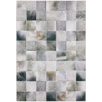 5 X 7 grey charcoal Brown And Beige geometric Power Loom Stain Resistant Area Rug