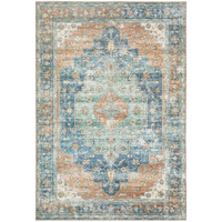 9 X 12 Blue Oriental Power Loom Stain Resistant Area Rug