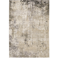 5 X 8 Beige grey Ivory Tan And Brown Abstract Power Loom Stain Resistant Area Rug