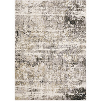 3 X 5 grey Ivory Beige charcoal Black Tan And Brown Abstract Power Loom Stain Resistant Area Rug