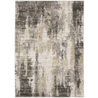 5 X 8 grey Beige charcoal Brown Tan And Ivory Abstract Power Loom Stain Resistant Area Rug