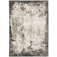 5 X 8 grey Ivory charcoal Tan Black And Beige Abstract Power Loom Stain Resistant Area Rug