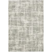 2 X 3 grey And Ivory Abstract Shag Power Loom Stain Resistant Area Rug