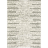 2 X 3 Ivory And grey geometric Shag Power Loom Stain Resistant Area Rug