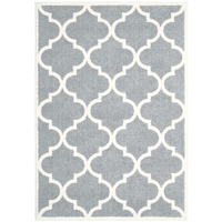 2 X 3 grey And Ivory geometric Shag Power Loom Stain Resistant Area Rug