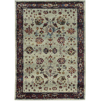 2 X 3 Stone And Red Oriental Power Loom Stain Resistant Area Rug