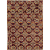 2 X 3 Red And gold Oriental Power Loom Stain Resistant Area Rug