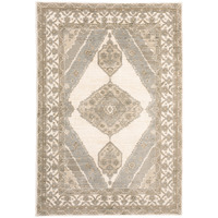 2 X 3 Beige And Ivory Oriental Power Loom Stain Resistant Area Rug